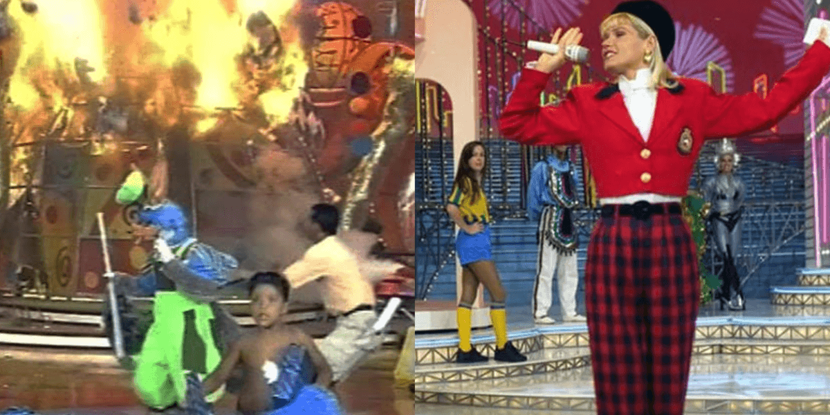 Palco do "Xuxa Park" pegou fogo em 2001 (Foto: Reprodução/TV Globo)