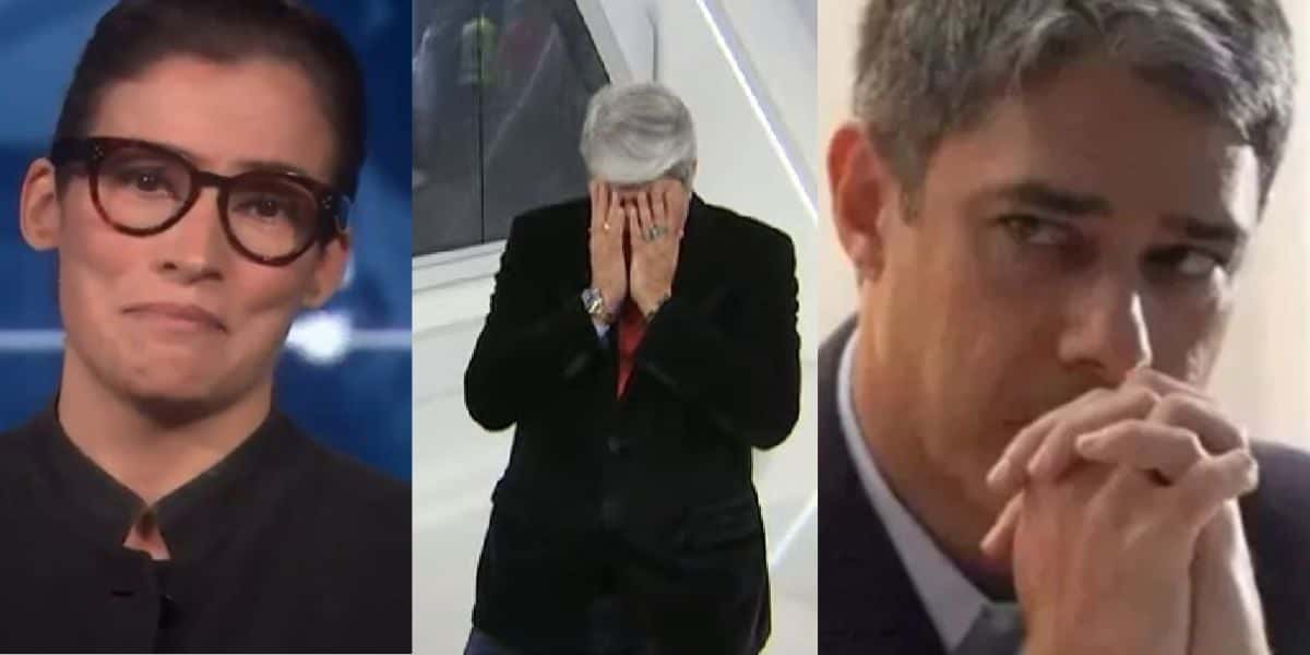 No mesmo dia, Bonner, Renata Vasconcellos e Datena receberam notícia e caíram no choro na TV - Reprodução