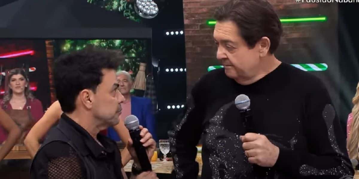 "Queria dizer uma coisa pra você ", Zezé corta Faustão e embarga a voz ao expor o que o veterano fez com ele - Foto Reprodução