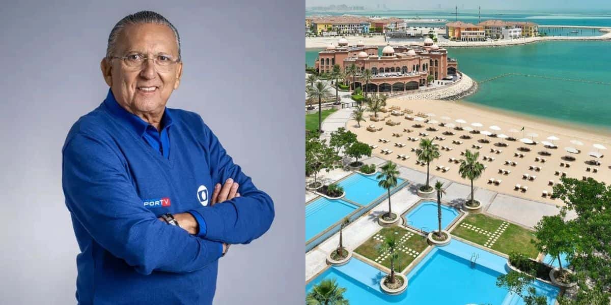 Galvão Bueno e Desirée Soares ficaram em hotel luxuoso no Catar (Reprodução)