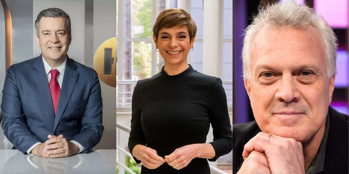 Renata Lo Prete, Pedro Bial e Kovalick comandam a madrugada da Globo (Reprodução)
