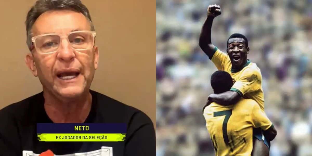 Neto ao vivo no SPORTV falando de Pelé (Reprodução)