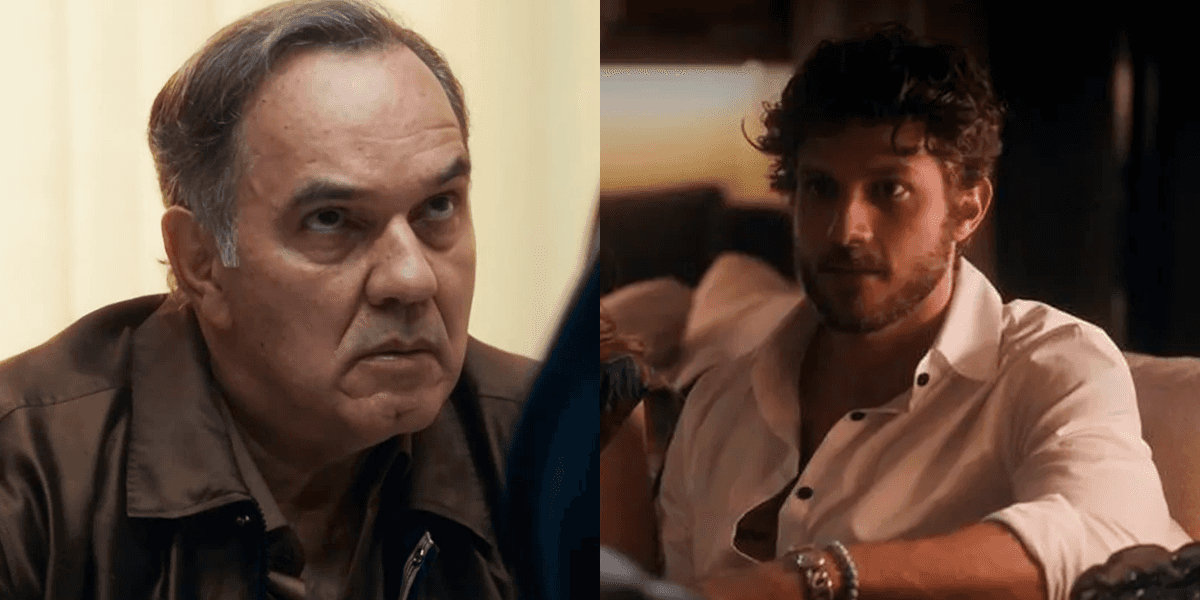 Travessia: A relação entre Guerra e Ari fica cada vez pior após o empresário descobrir verdade sobre o galã (Foto: Reprodução)