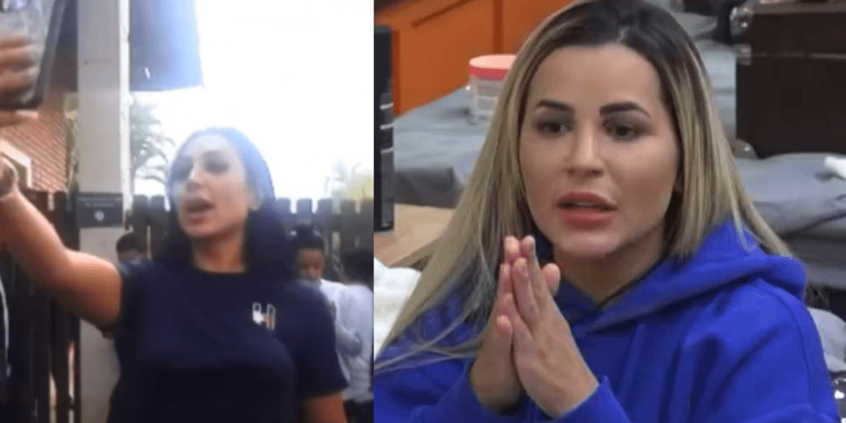 Familiares de Deolane fazem manifestação na porta do reality para advogada desistir de A Fazenda 14 (Foto: Reprodução)