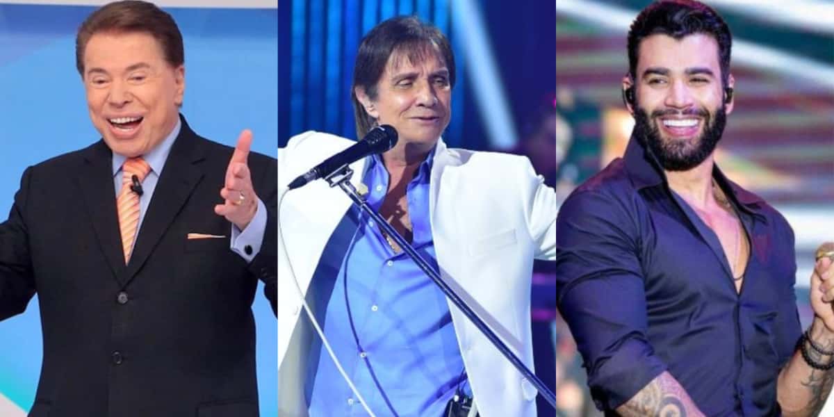 Gusttavo Lima, Silvio Santos e Roberto Carlos tiveram que fazer testes de DNA (Foto: Reprodução)