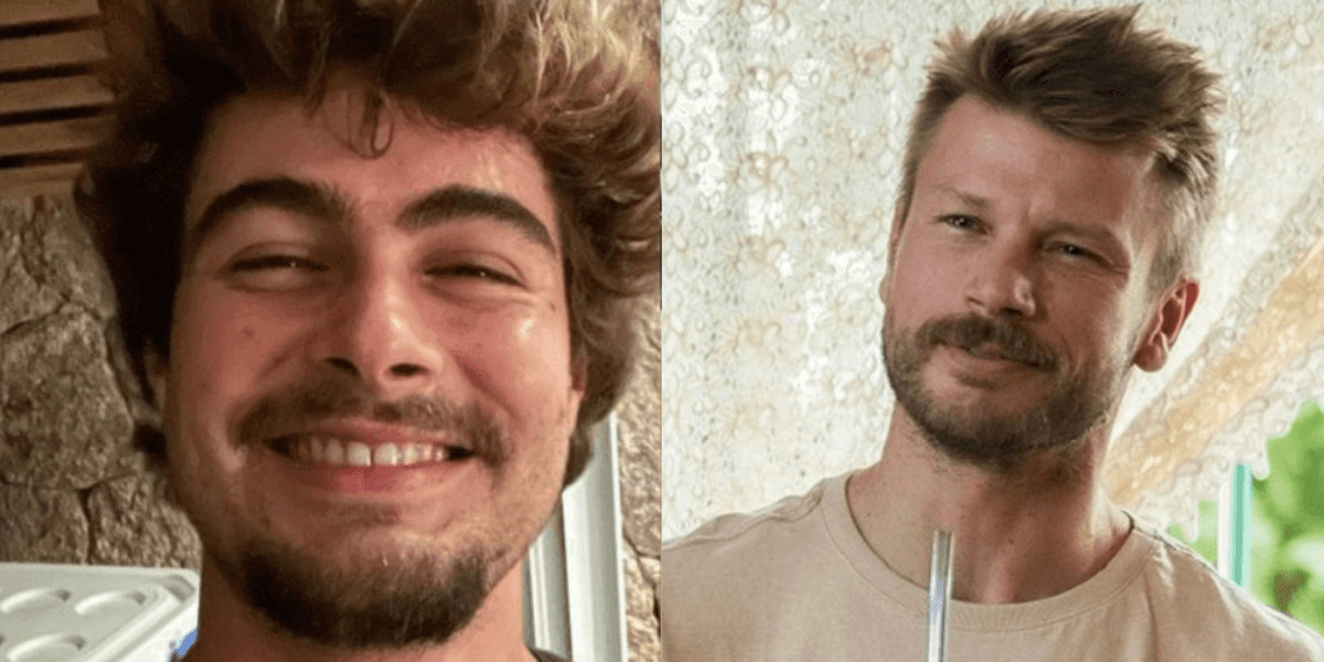 Rafa Vitti surge de sunga e Rodrigo Hilbert nao deixa detalhe passar batido (Foto: Reprodução)