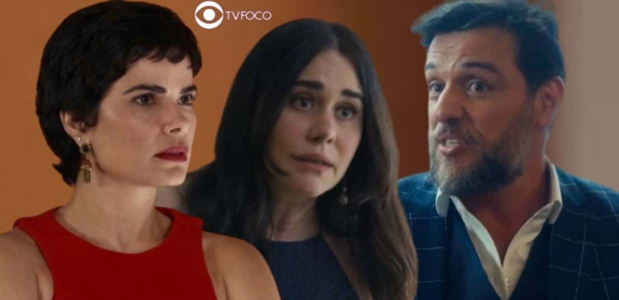 Travessia - Vendo que o casamento da irmã está em crise, Leonor joga na cara de Guida que Moretti a beijou (Foto: Reprodução / Globo / Montagem TV Foco)