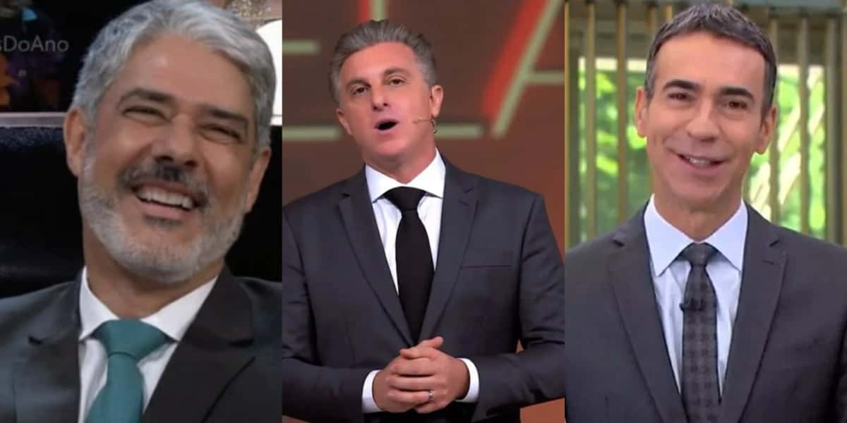 William Bonner, Luciano Huck e César Tralli (Foto: Reprodução)