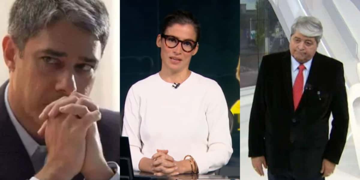 William Bonner, Renata Vasconcellos e Datena - Foto: Reprodução