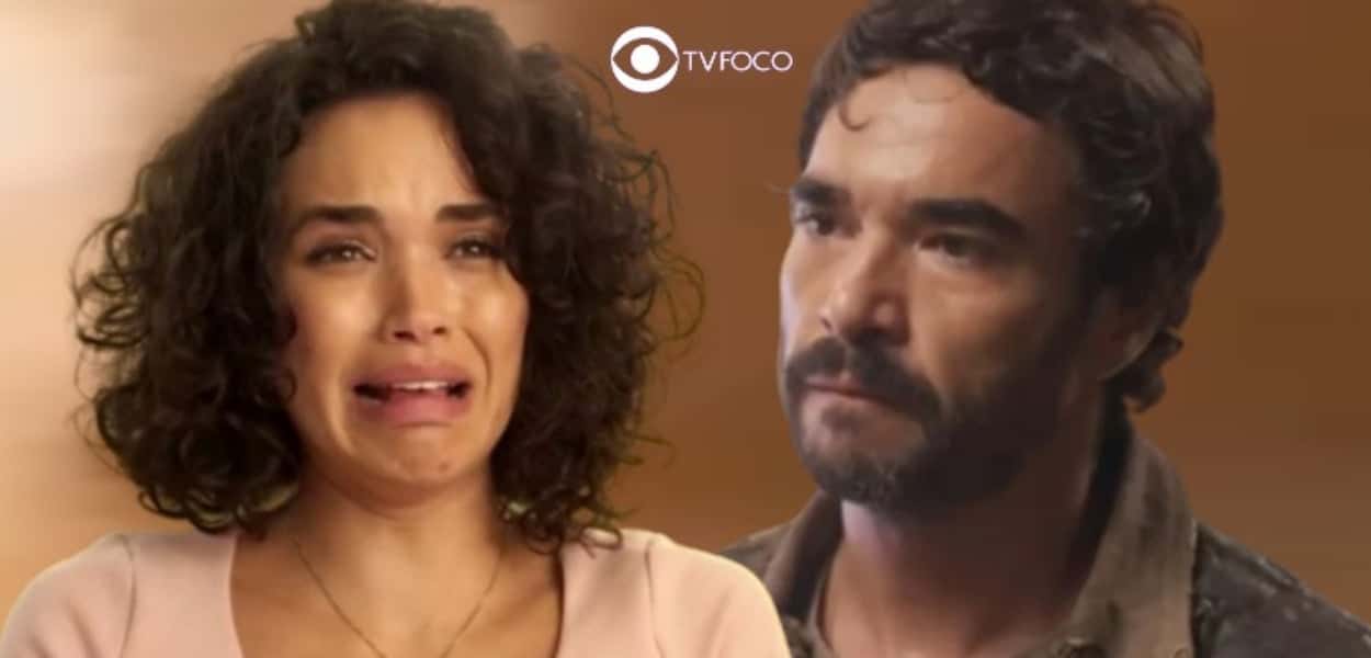 Reviravolta em Mar do Sertão - Prestes a matar Xaviera, Pajeú é impedido por destino de cometer crime cruel (Foto: Reprodução / Globo / Montagem TV Foco)