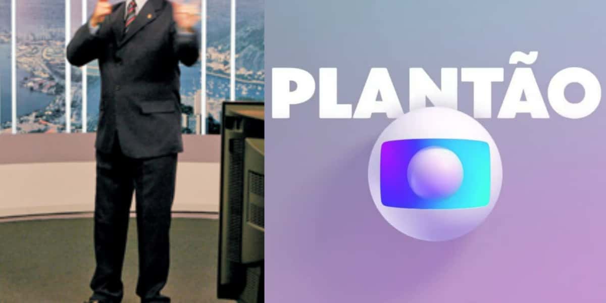 Plantão da Globo noticiou morte de apresentador (Foto: Reprodução/Record/Globo)