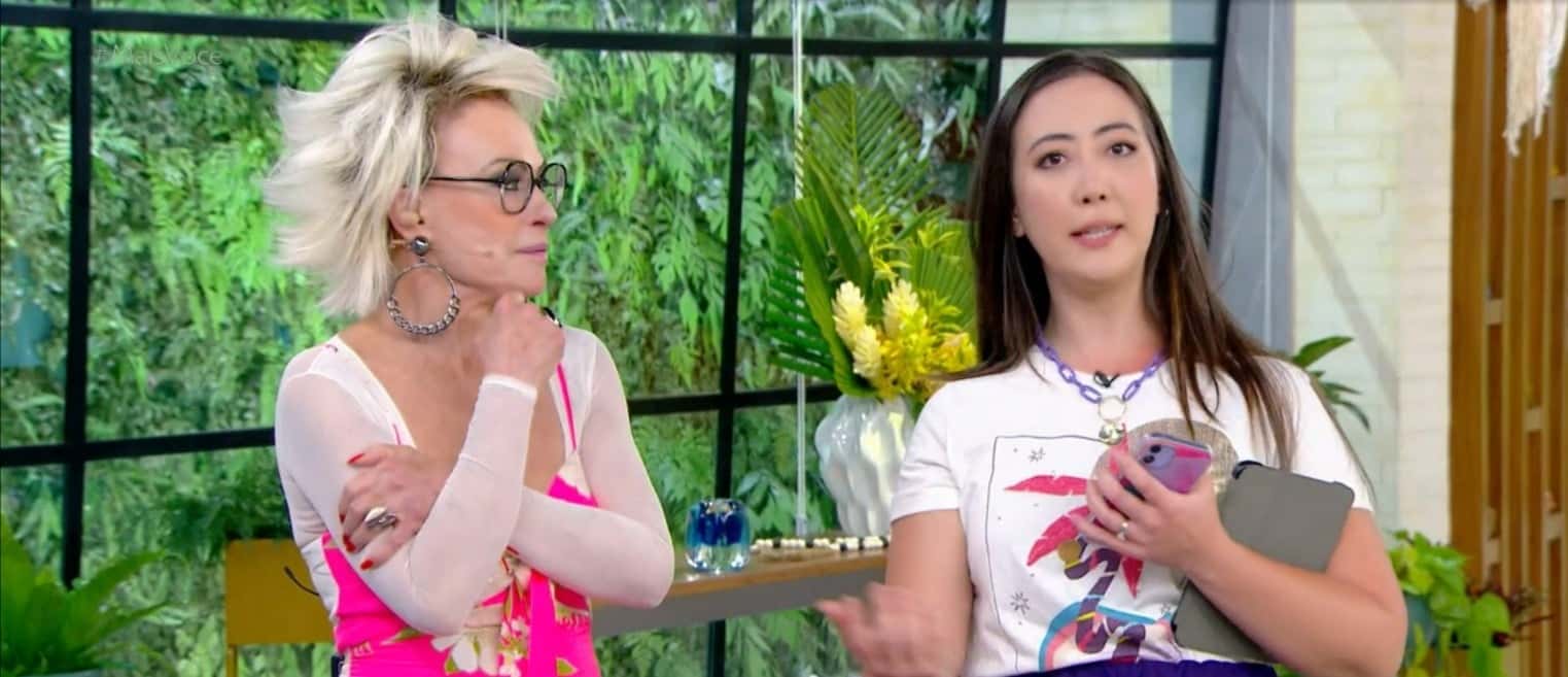 Ana Maria Braga deu corte em Ju Massaoka no "Mais Você" (Foto: Reprodução/TV Globo)
