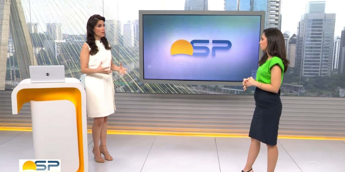 Sabina Simonato fica revoltada com o que ouve de jornalista da Globo (Reprodução: Bom Dia SP/ Globo)