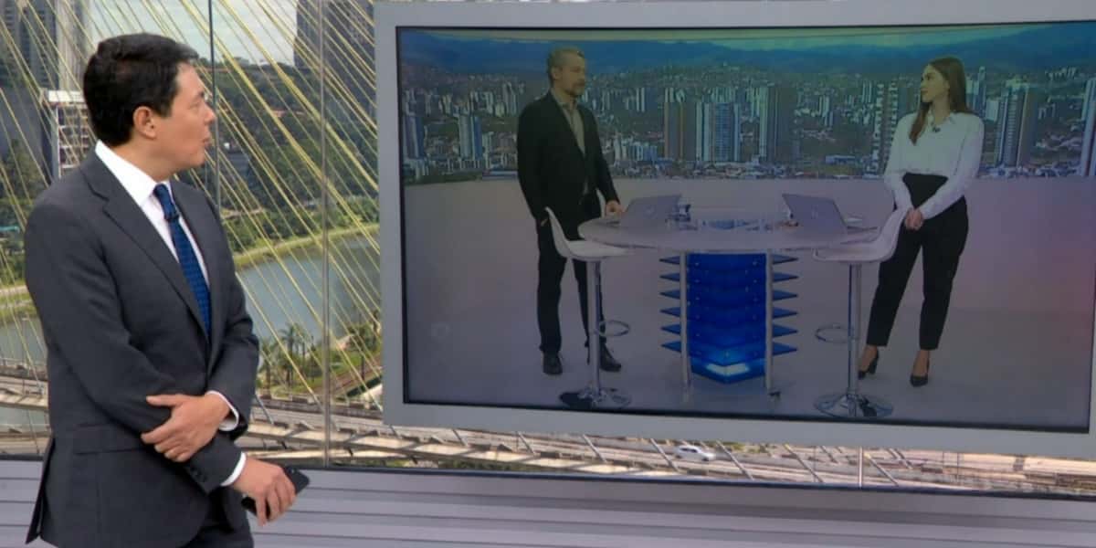Alan Severiano teve problemas com links ao vivo no "SP1" (Foto: Reprodução/TV Globo)