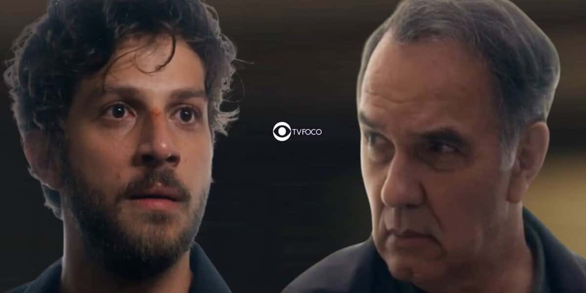 Travessia - Ari faz Guerra assinar atestado de trouxa e consegue promoção, mesmo dando golpe no sogro (Foto: Reprodução / Globo / Montagem TV Foco)