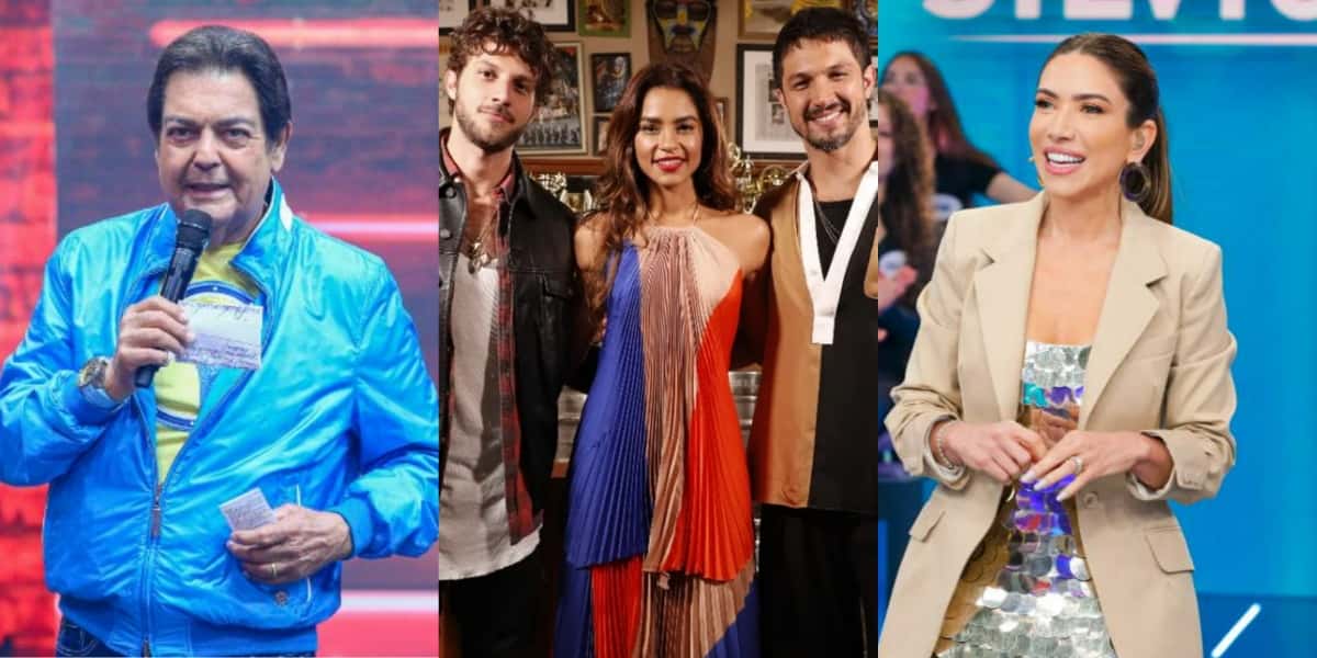 Faustão, "Travessia" e Patrícia Abravanel são destaques na televisão aberta (Foto: Divulgação/Band/TV Globo/SBT)