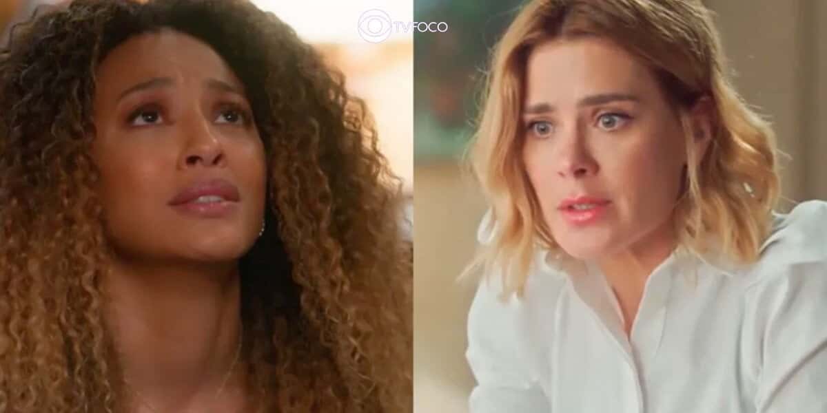 Vai na Fé - Inimigas, Sol e Lumiar fazem pacto para enterrar segredo do passado: "Mentira" (Foto: Reprodução / Globo / Montagem TV Foco)