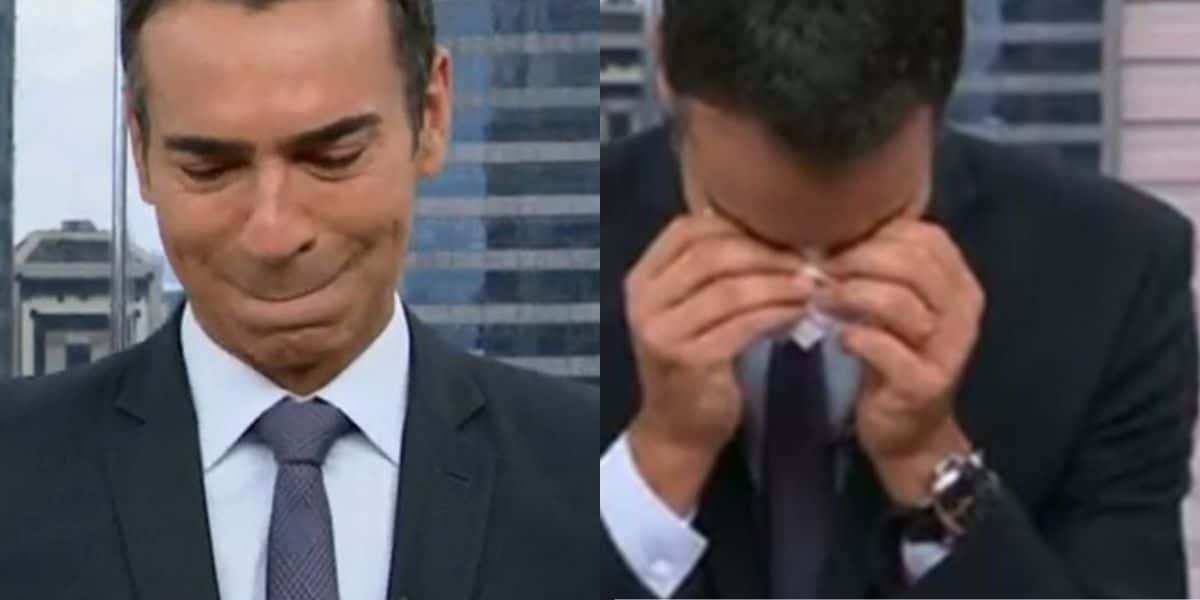 César Tralli chorou na Globo (Foto: Reprodução / SP1 da Globo)