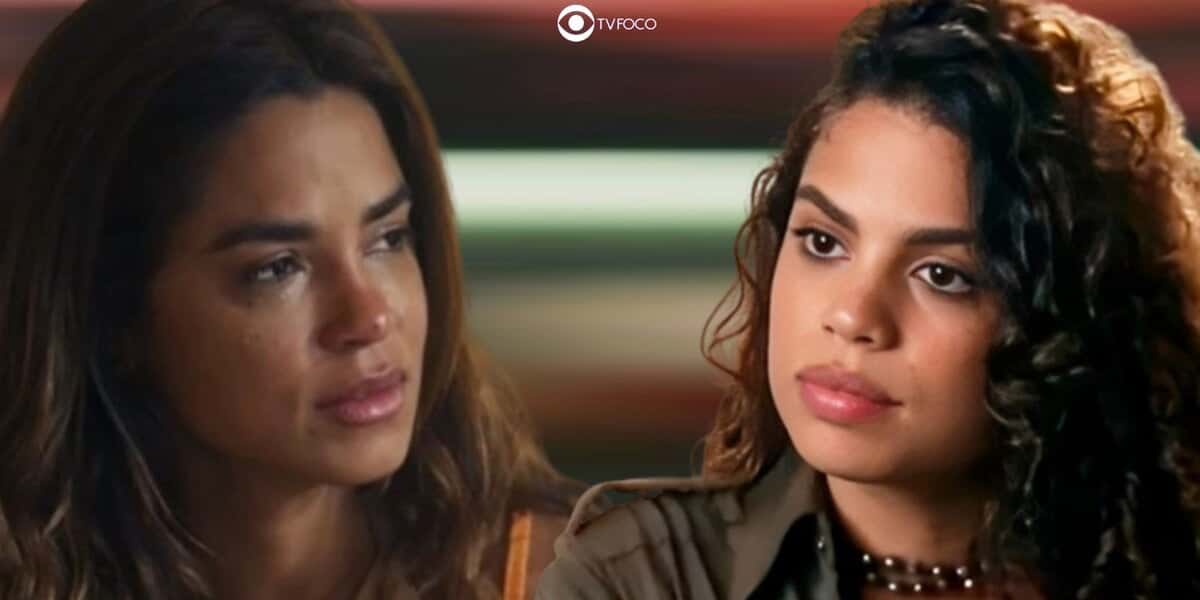 Brisa (Lucy Alves) e Bia (Clara Buarque) em Travessia (Foto: Reprodução / Globo / Montagem TV Foco)
