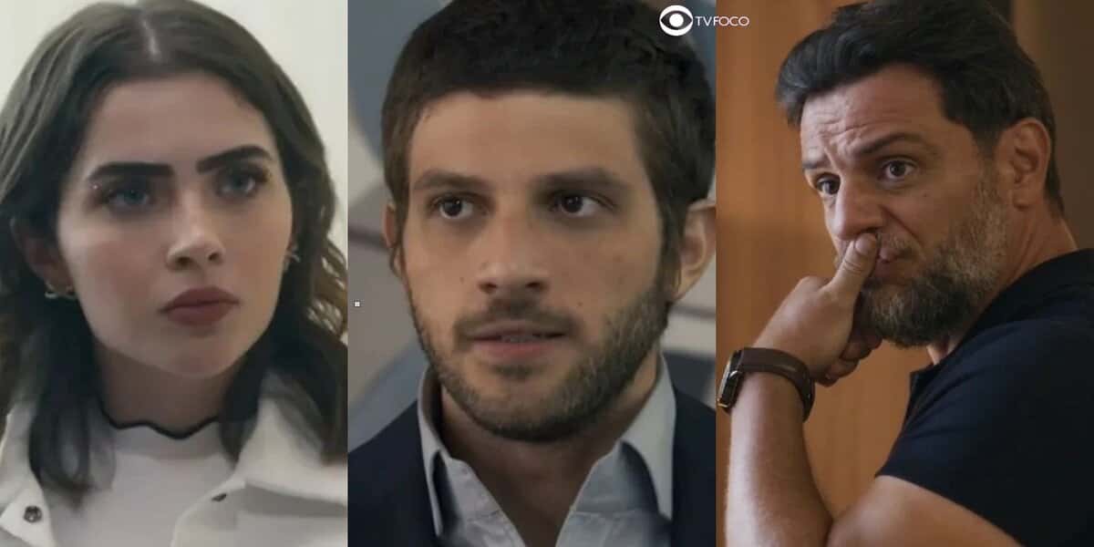 Chiara, Ari e Moretti em cenas de Travessia (Foto: Reprodução / Globo)