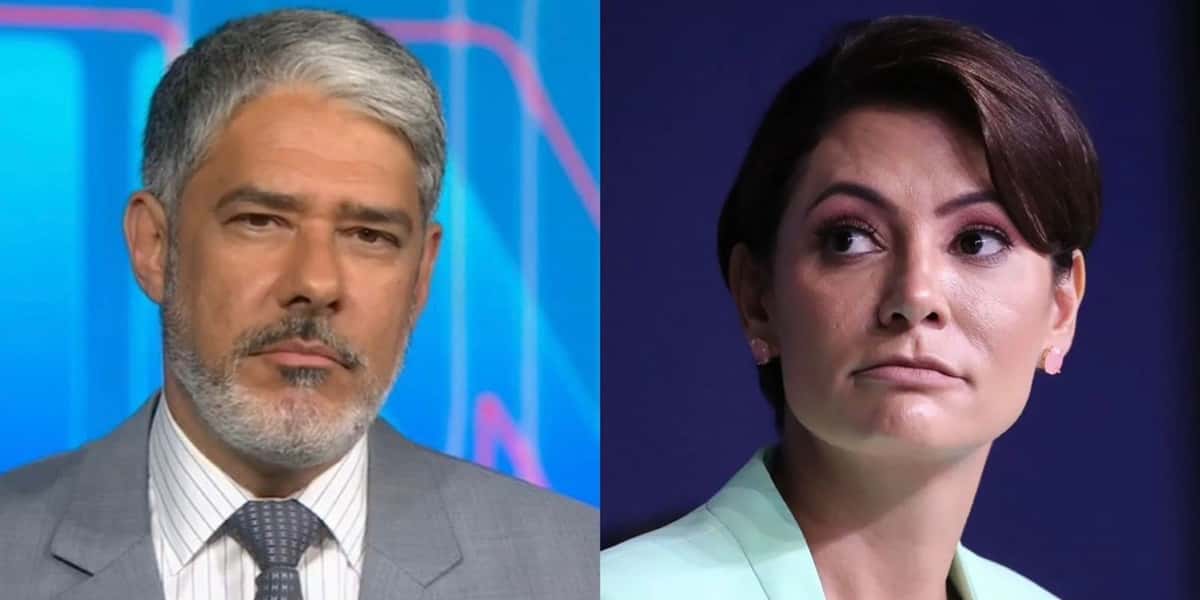 William Bonner mencionou Michelle Bolsonaro no Jornal Nacional (Foto: Reprodução / TV Globo)