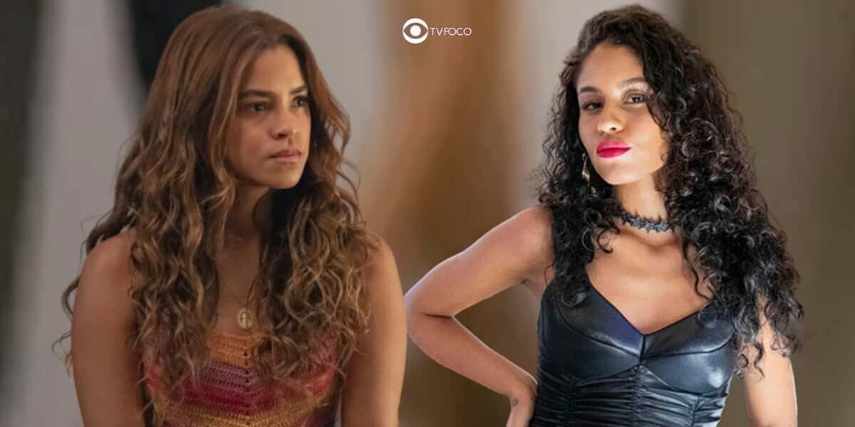 Brisa (Lucy Alves) e Silene (Aoxi) em Travessia (Foto: Reprodução / Globo / Montagem TV Foco)
