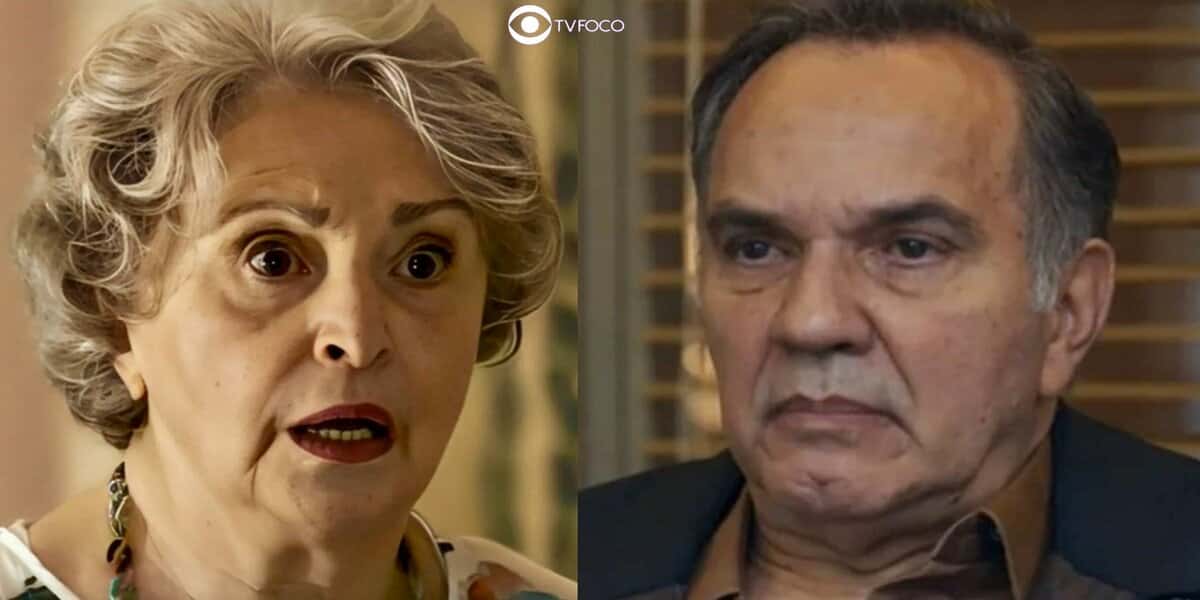 Cotinha (Ana Lúcia Torre) e Guerra (Humberto Martins) em cenas de Travessia (Foto: Reprodução / Globo / Montagem TV Foco)