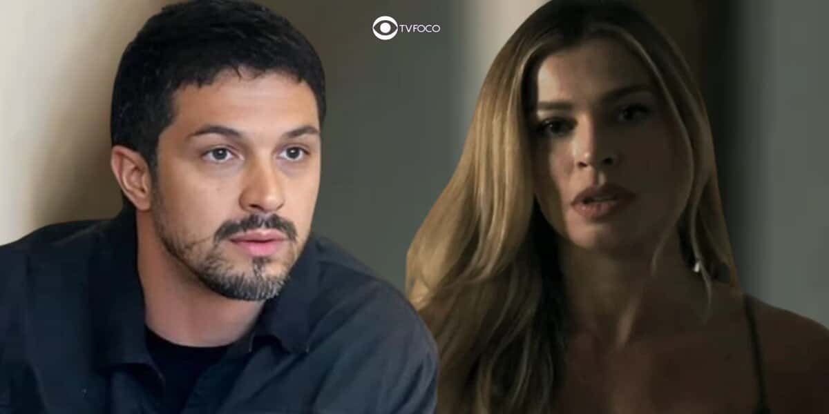 Oto (Romulo Estrela) e Débora (Grazi Massafera) em cenas de Travessia (Foto: Reprodução / Globo / Montagem TV Foco)