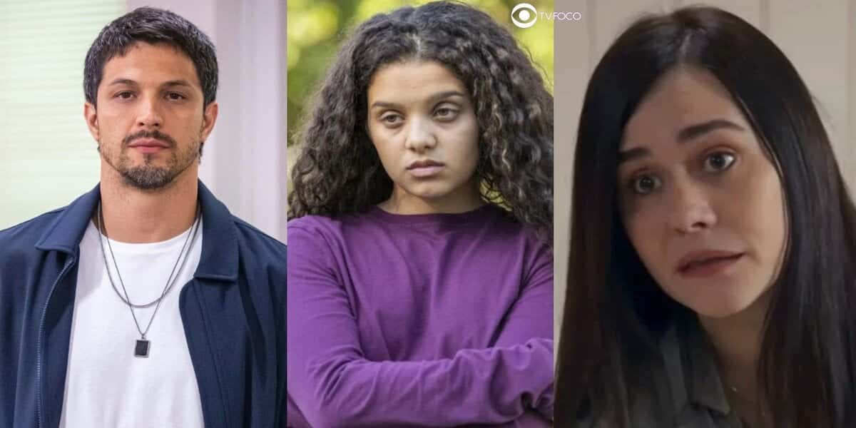 Oto, Karina e Guida em cenas de Travessia (Foto: Reprodução / Globo)
