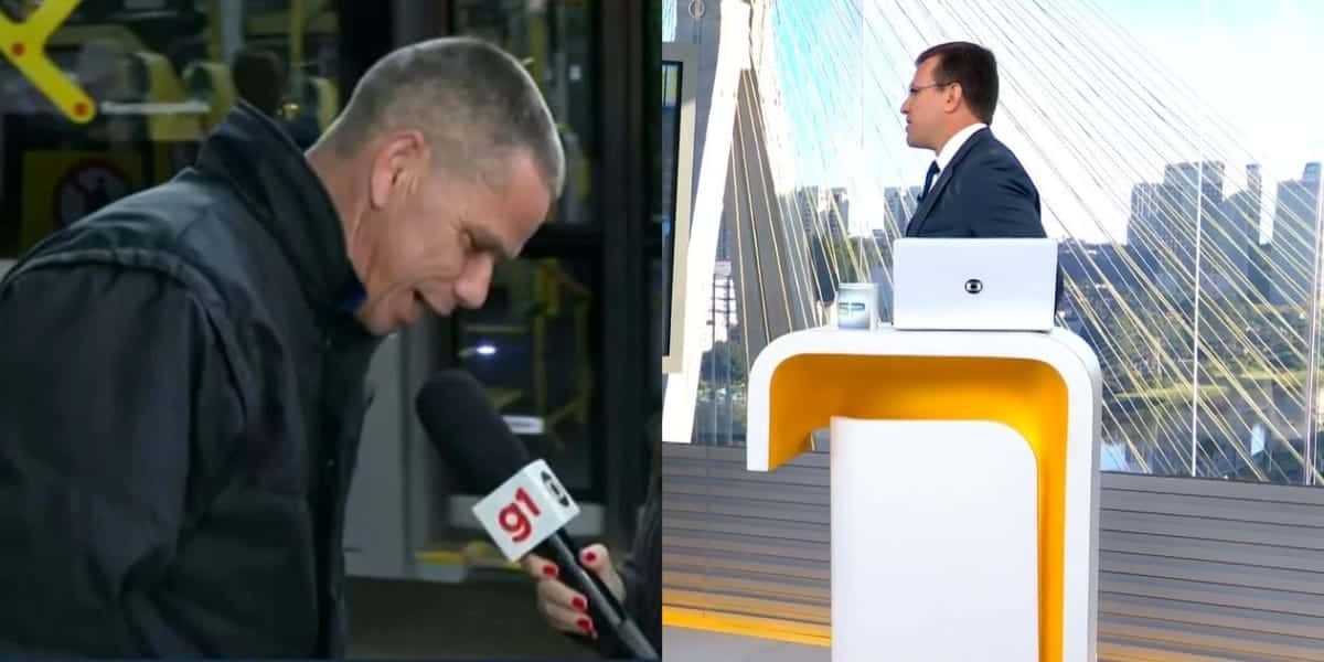 Rapaz que invadiu jornal de Rodrigo Bocardi (Reprodução: Globo)