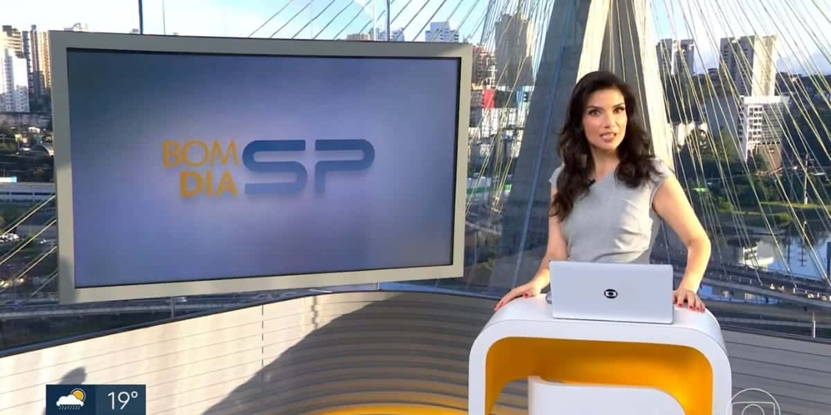 Sabina Simonato nos estúdios do Bom Dia SP (Reprodução: Globo)