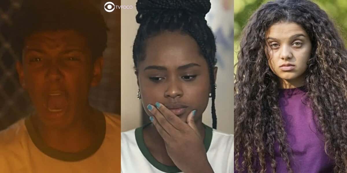 Theo, Isa e Karina em cenas de Travessia (Foto: Reprodução / Globo)