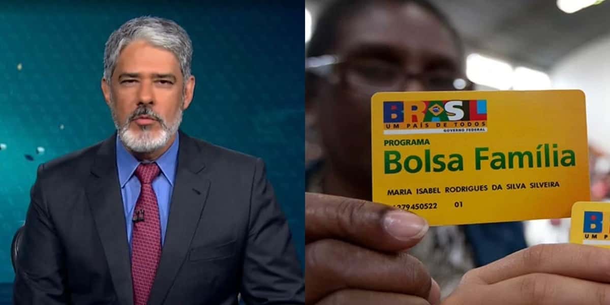 William Bonner repercutiu notícia do Bolsa Família no Jornal Nacional (Foto: Reprodução / Montagem TV Foco)