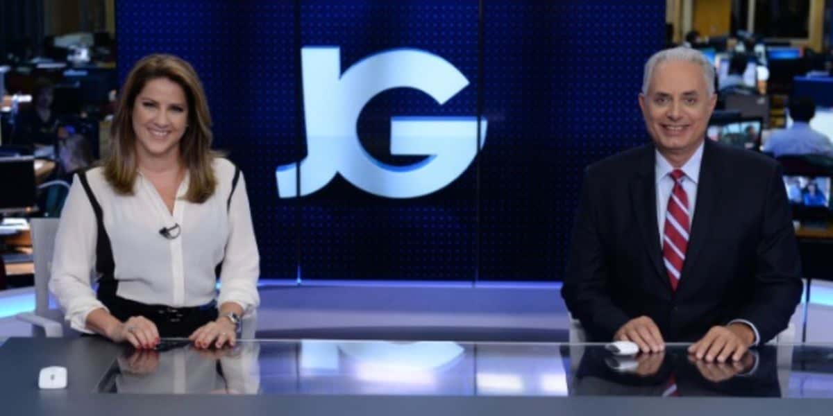 Christiane Pelajo e William Waack no Jornal da Globo (Reprodução - Globo)
