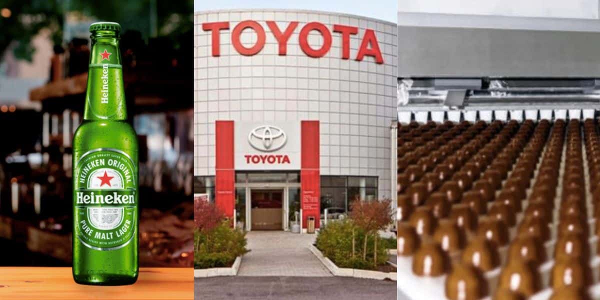 Heineken - empresa Toyota - Fábrica de chocolate (Fotos: Reproduções / Internet)