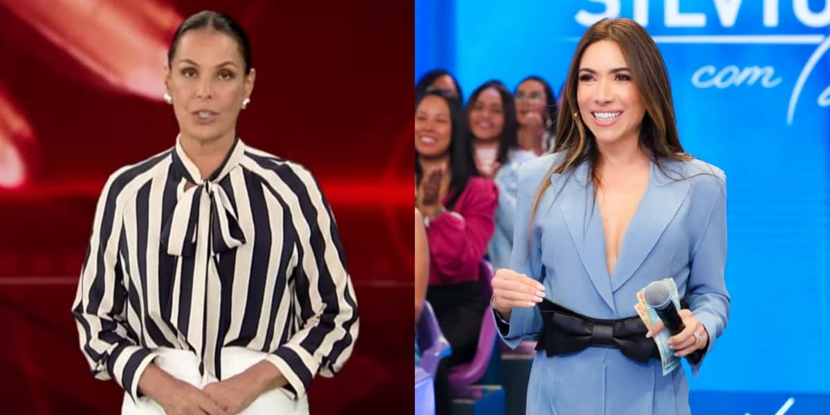 Carolina Ferraz deu 'baile' de audiência em Patrícia Abravanel (Foto: Reprodução/Record/SBT)