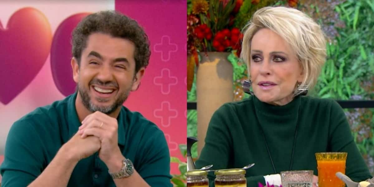 Ana Maria Braga divertiu Felipe Andreoli no "Mais Você" (Foto: Reprodução/TV Globo)