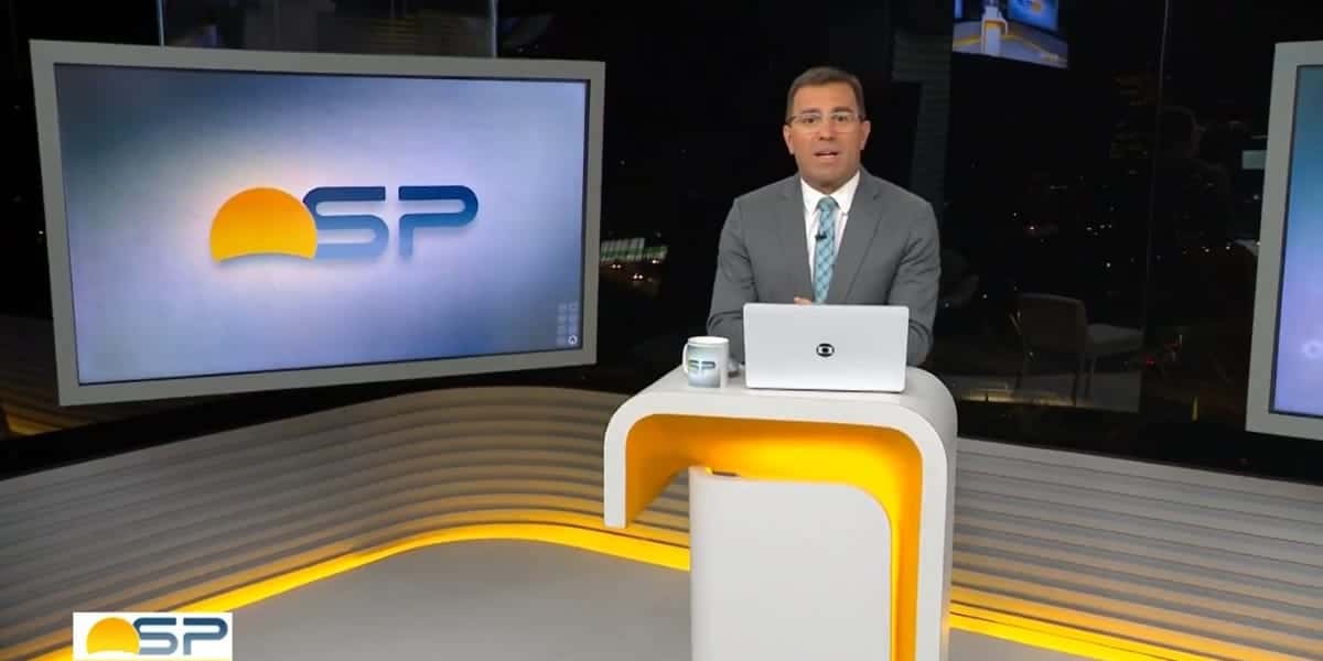 Rodrigo Bocardi nos estúdios do Bom Dia SP (Reprodução: Globo)