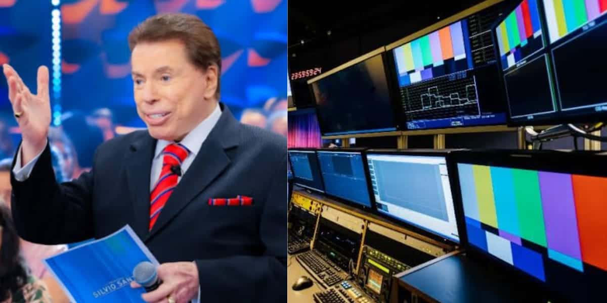 Silvio Santos nos estúdios do SBT e emissora de TV (Reprodução: Montagem TV Foco)