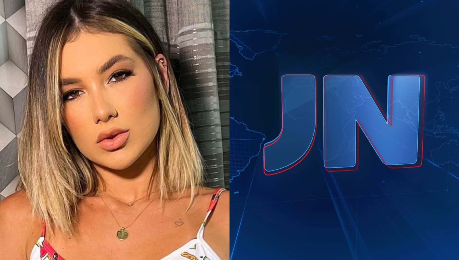 Jornal Nacional denunciou venda de chip da beleza, divulgado no passado por Virgínia Fonseca (Foto: Reprodução / Montagem TV Foco)