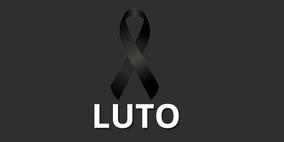 Laço preto em cima com a mensagem de luto abaixo (Reprodução - Internet)