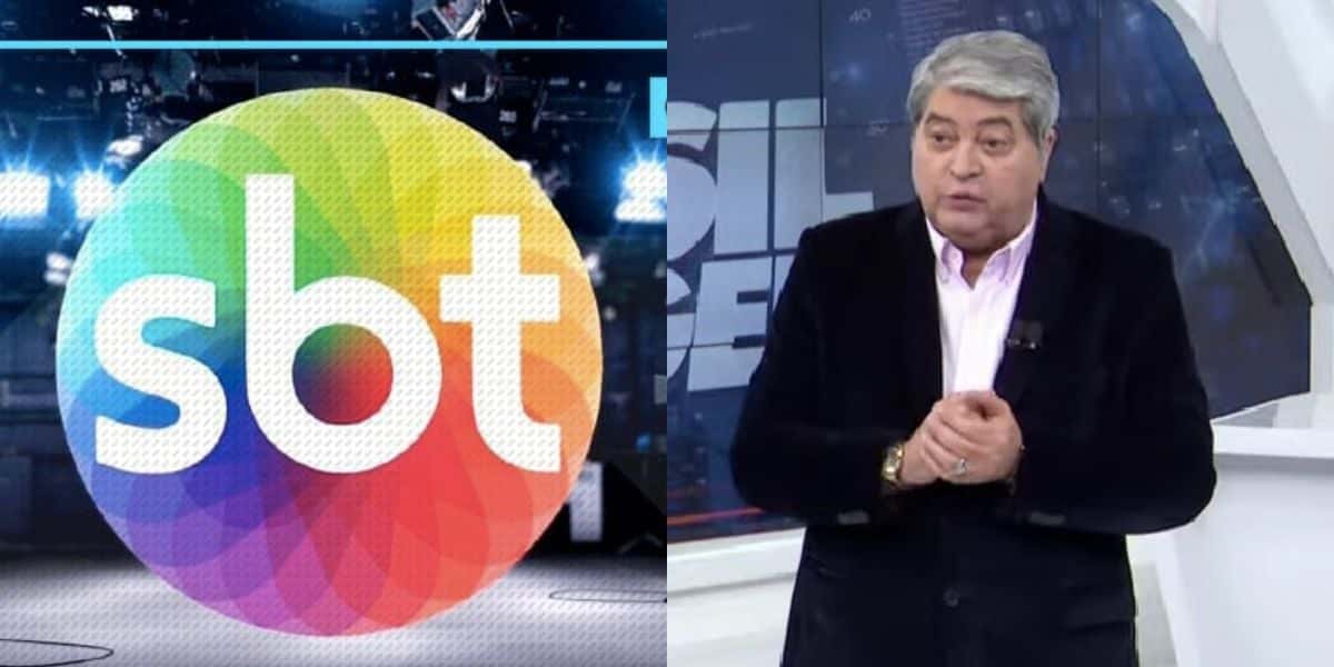 Logo do SBT e Datena no Brasil Urgente (Fotos: Reproduções / SBT / Band)