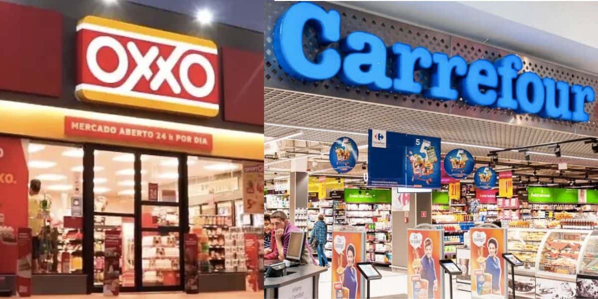Oxxo e Carrefour (Fotos: Reproduções / Internet)