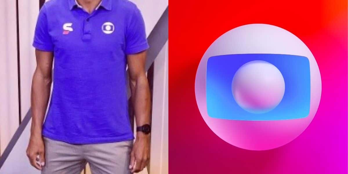 Richarlyson ao lado do logo da Globo (Reprodução - Internet)