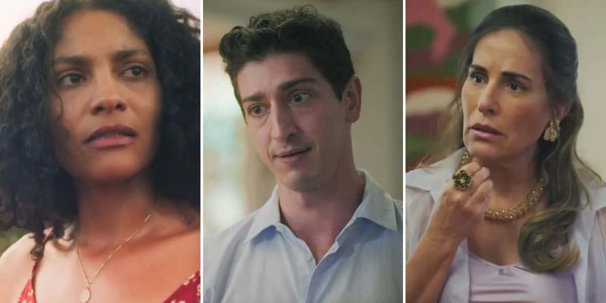 Aline, Daniel e Irene em Terra e Paixão. Foto: Reprodução/Internet
