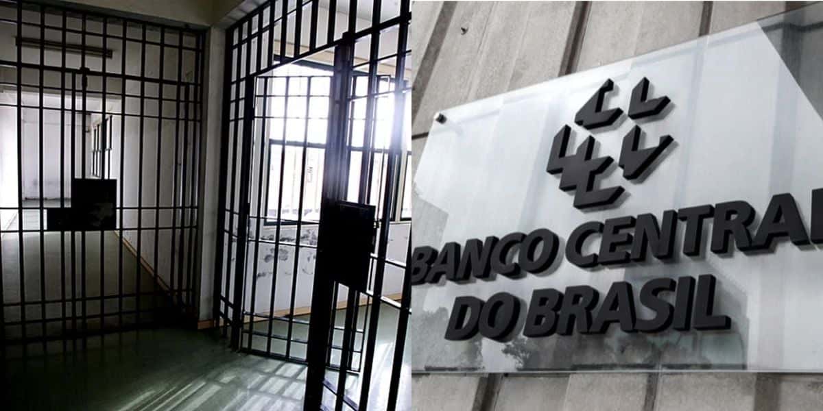 Imagem de uma cadeia e do Banco Central (Reprodução - Internet)