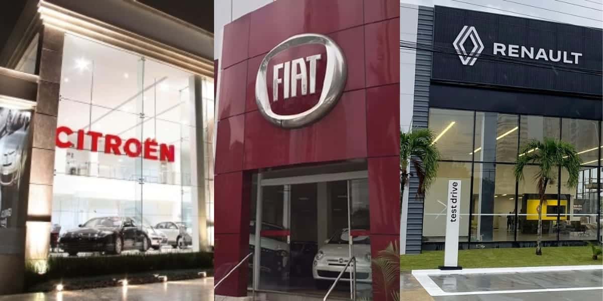Citroën Fiat e Renault têm os carros mais baratos (Reprodução: Montagem TV Foco)