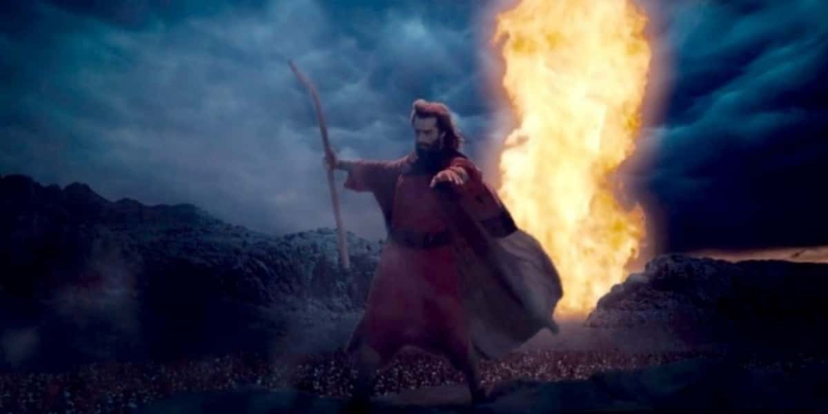 "Os Dez Mandamentos" disparou em audiência com abertura do Mar Vermelho (Foto: Reprodução/Record)