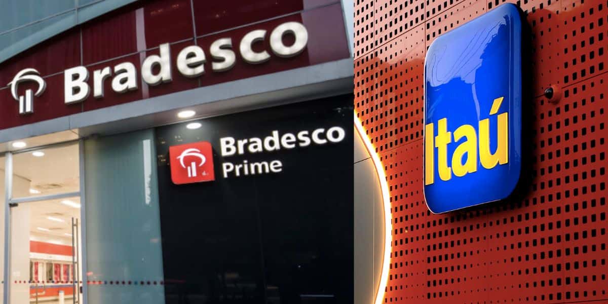 Fachada do Bradesco e Itaú (Fotos: Reproduções / Internet)