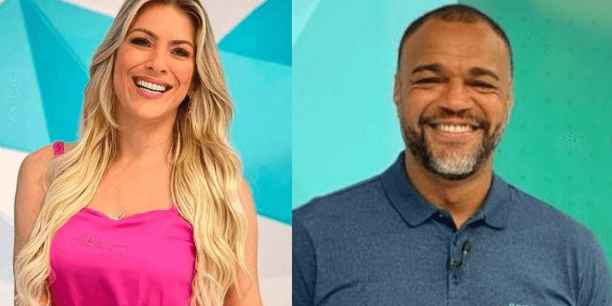 Apresentadores milionários Renata Fan e Denílson (Reprodução/Montagem TV Foco)
